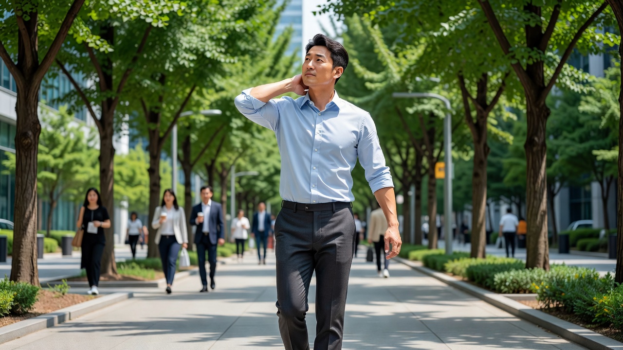 30대 직장인 스타일 점심시간 걷기 루틴