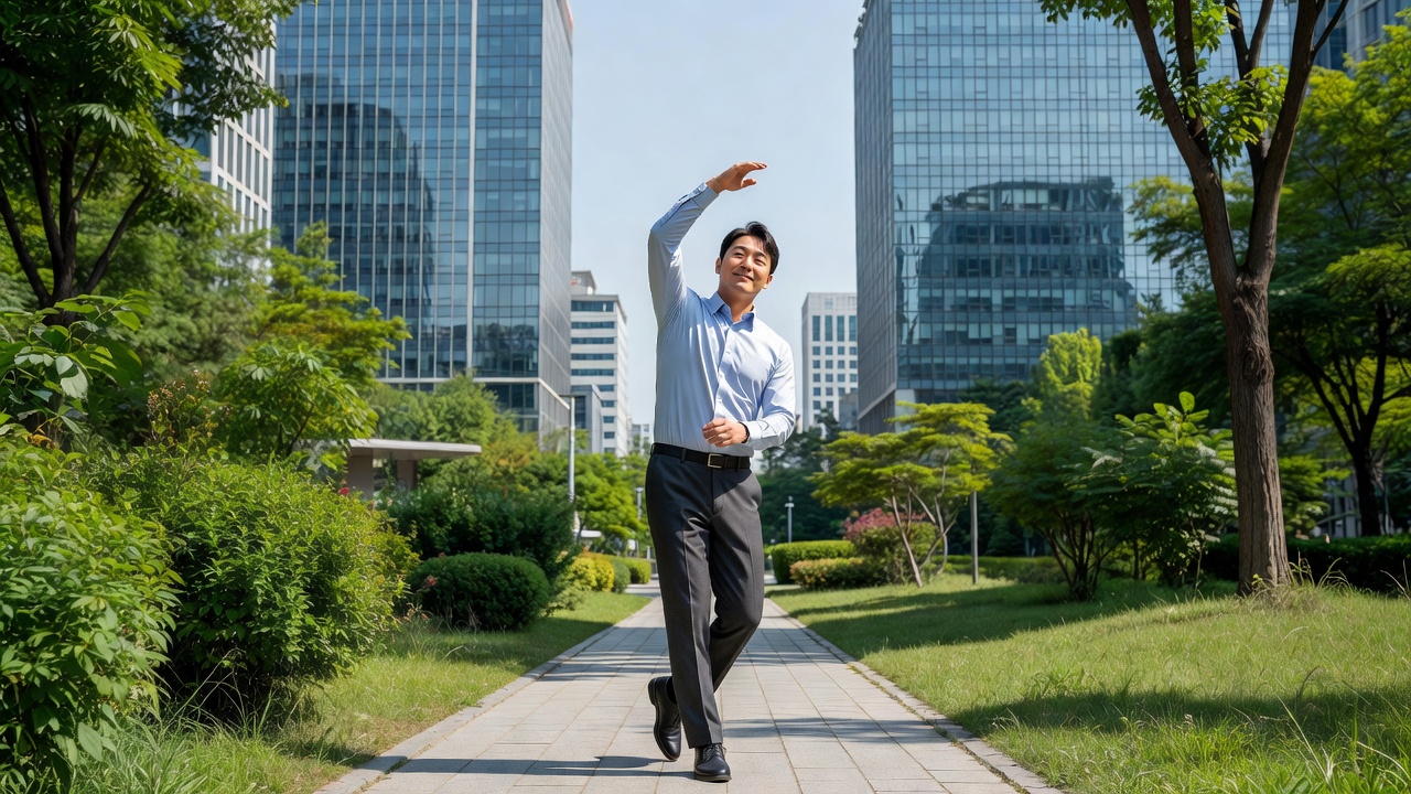 30대 직장인 루틴으로 점심시간을 활용하는 모습